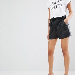ASOS vegan leather shorts NWT